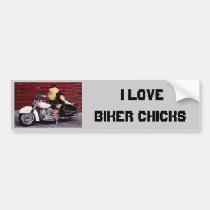 I Love Biker Chicks Bumper Sticker