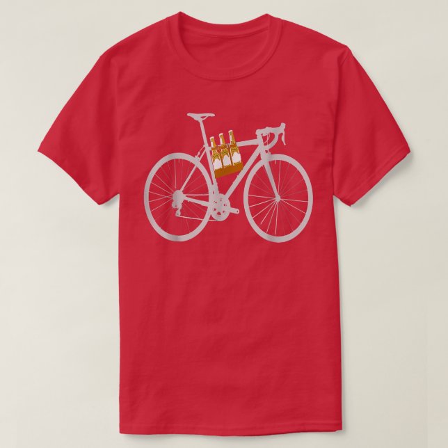 I Love Bikes and Beer Bicycle Cycling  T-Shirt (Design Front)