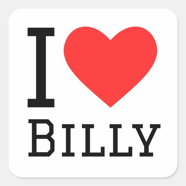 I love billy square sticker (Front)