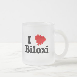 I Love Biloxi Frosted Glass Coffee Mug