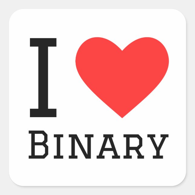 I love binary square sticker (Front)