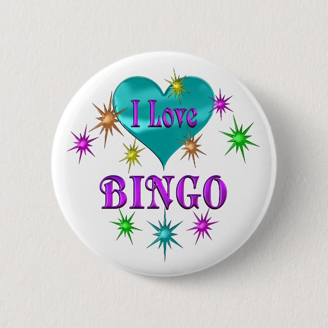 I Love Bingo 6 Cm Round Badge (Front)
