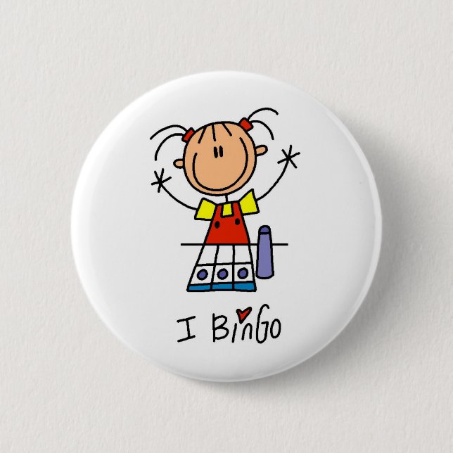 I Love Bingo 6 Cm Round Badge (Front)