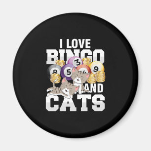 I Love Bingo And Cats Cat Kitten Lucky Game Gamble Magnet