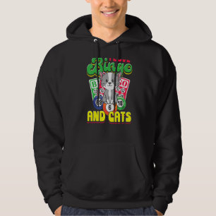 I Love Bingo And Cats Gambling Pet Bingo Cat Quo Hoodie