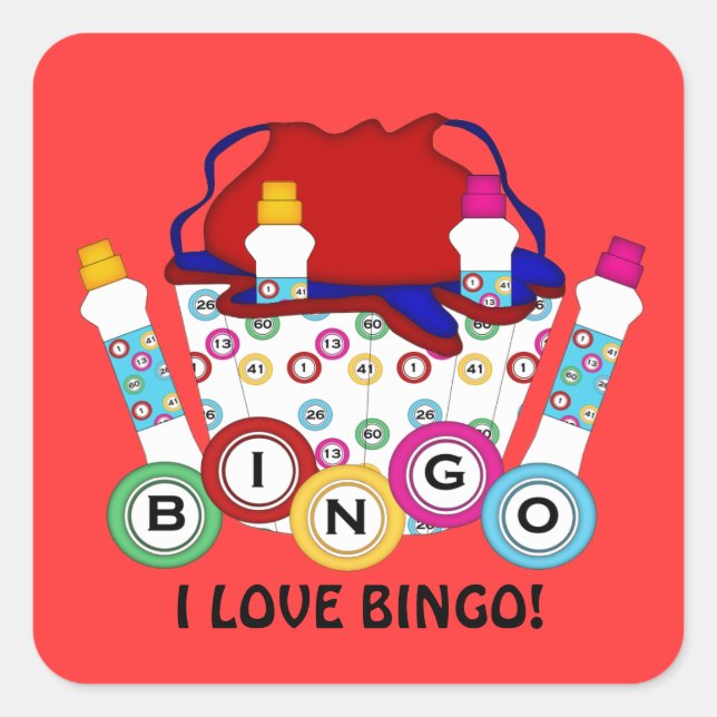 I Love Bingo Gambling sticker (Front)