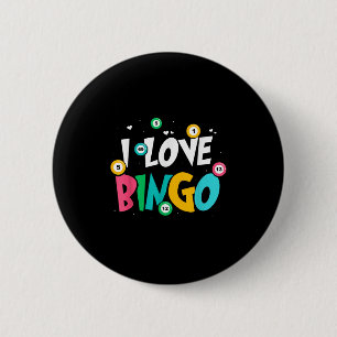 I Love Bingo Game Lover Player Humour  6 Cm Round Badge