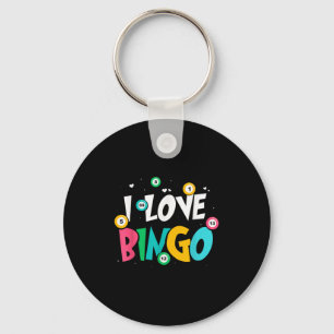 I Love Bingo Game Lover Player Humour Key Ring