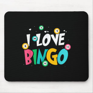 I Love Bingo Game Lover Player Humour Mouse Mat
