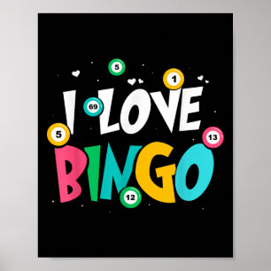 I Love Bingo Game Lover Player Humour  Poster