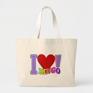 I Love Bingo Large Tote Bag