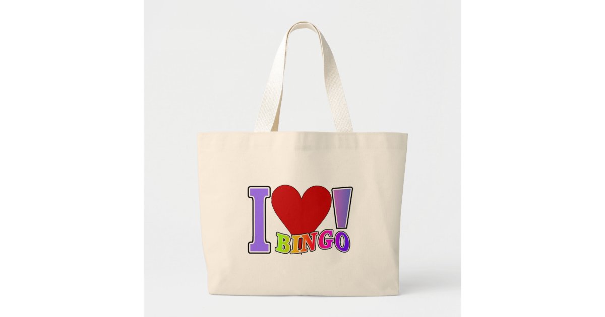 I Love Bingo Large Tote Bag Zazzle
