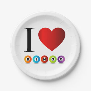 I love bingo paper plate