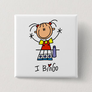 I Love Bingo Tshirts and Gifts 15 Cm Square Badge