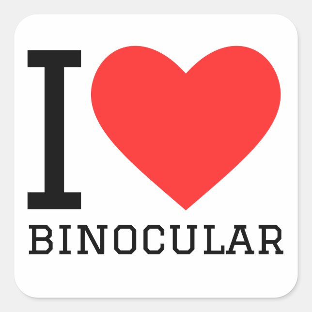 I love binocular square sticker (Front)