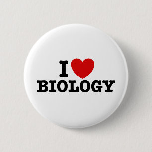 I Love Biology 6 Cm Round Badge