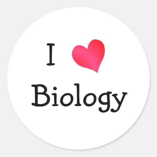 I Love Biology Classic Round Sticker (Front)
