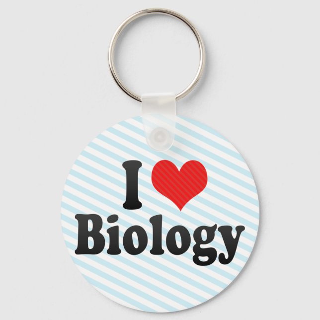I Love Biology Key Ring (Front)