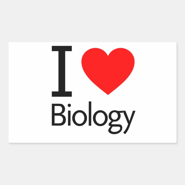 I Love Biology Rectangular Sticker (Front)