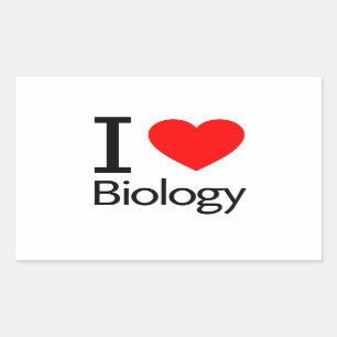 I Love Biology Rectangular Sticker