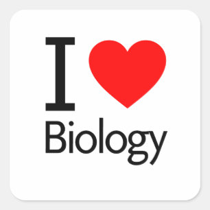 I Love Biology Square Sticker