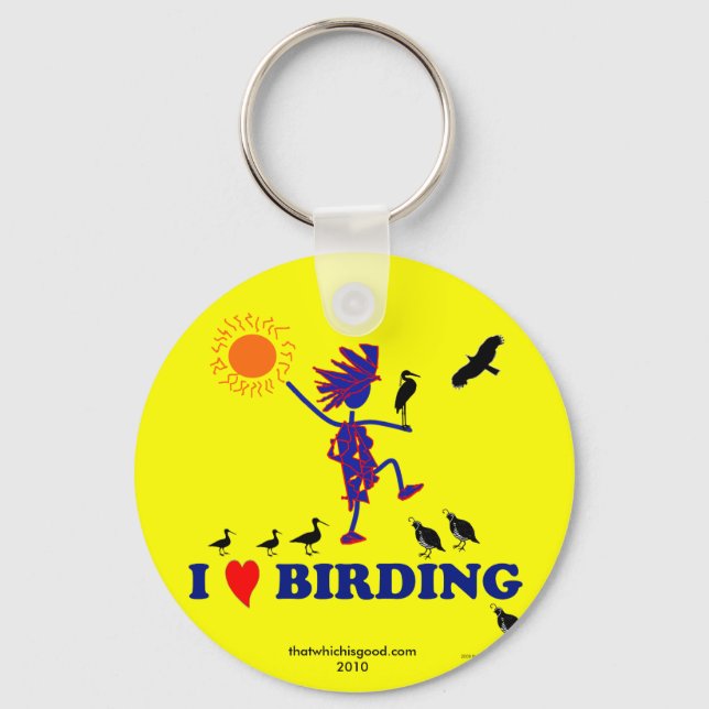 I Love Birding Key Ring (Front)
