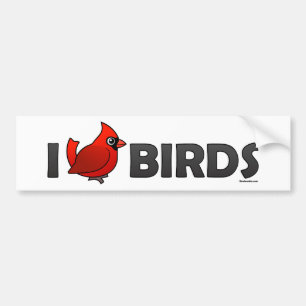 I Love Birds Bumper Sticker
