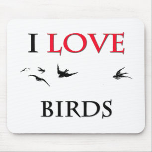 I Love Birds Mouse Mat
