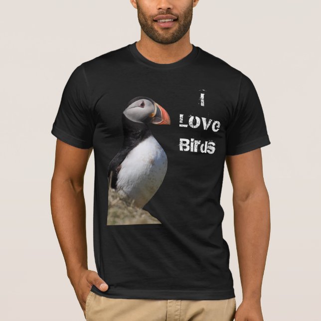 I Love Birds Puffin Shirt (Front)