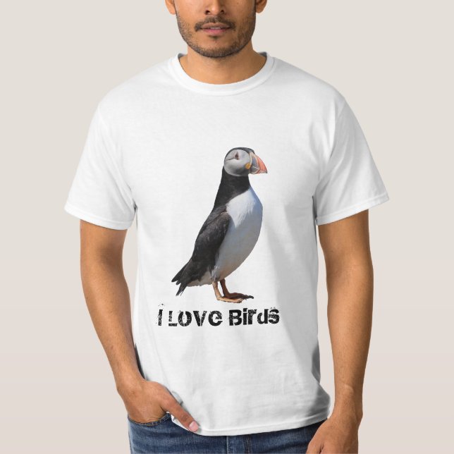 I Love Birds Puffin Shirt (Front)