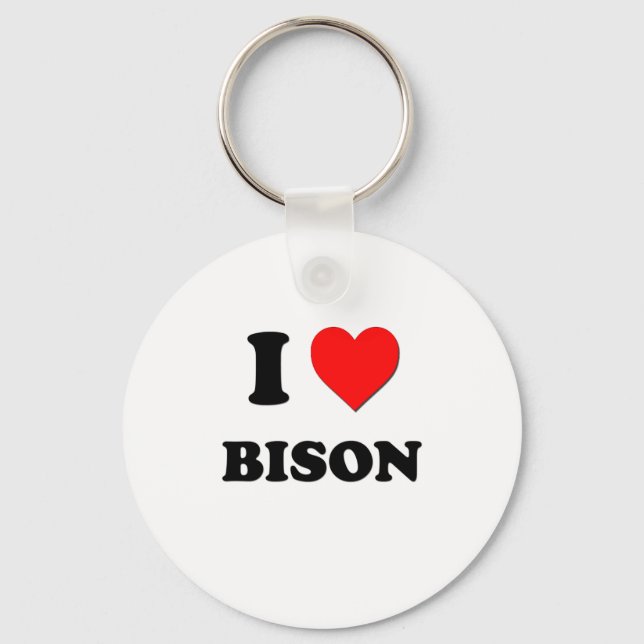 I Love Bison Key Ring (Front)