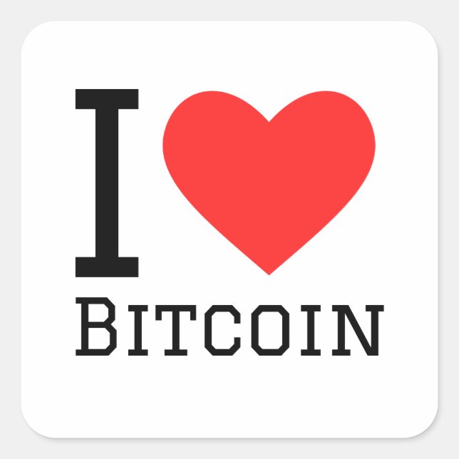 I love bitcoin square sticker (Front)