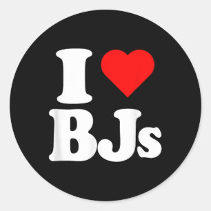 I Love Bjs Heart Funny Classic Round Sticker