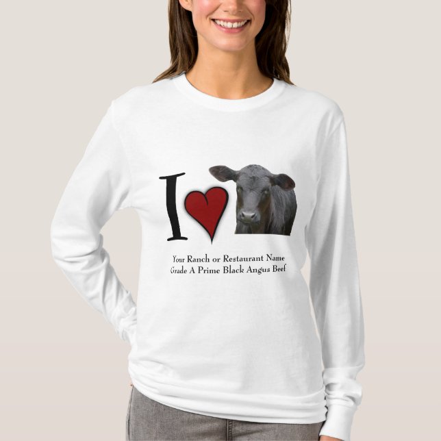I Love Black Angus Beef T-Shirt (Front)