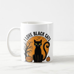 I Love Black Cats Halloween Vintage Shirt Design_1 Coffee Mug