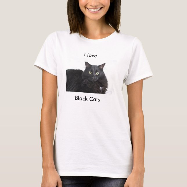 I love black cats t-shirt (Front)