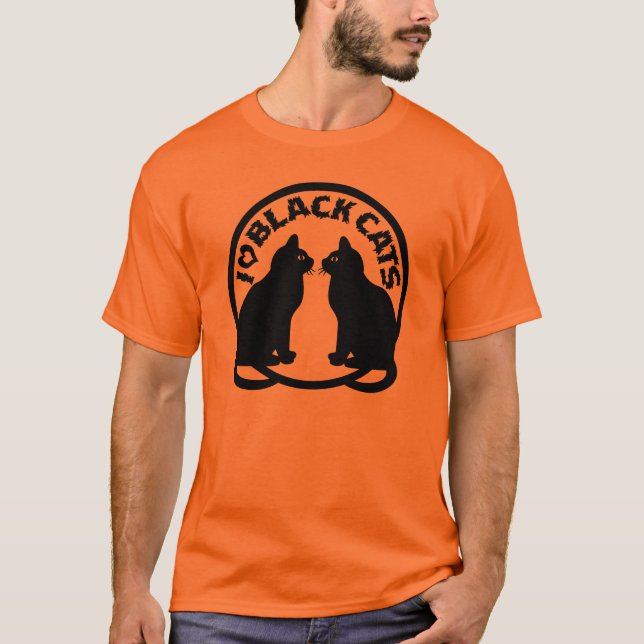I LOVE BLACK CATS T-Shirt (Front)