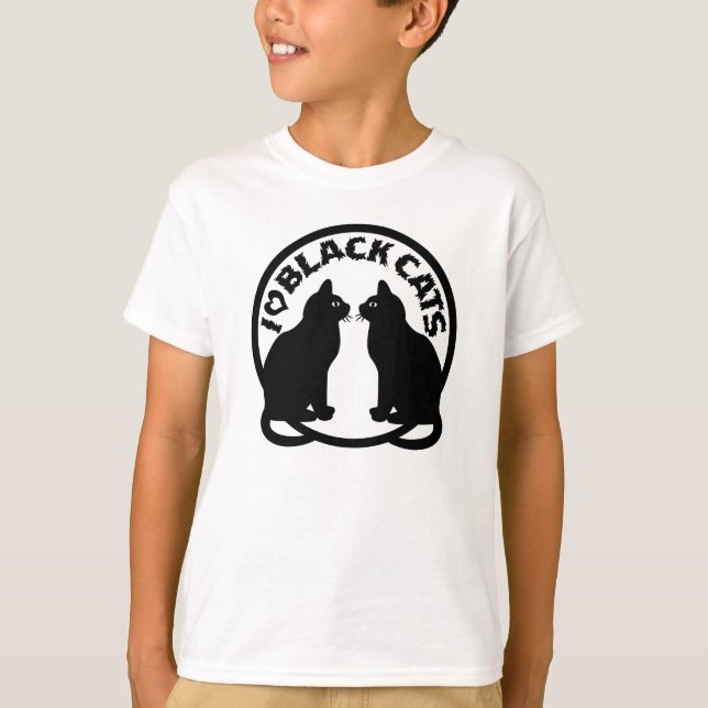 I LOVE BLACK CATS T-Shirt (Front)
