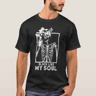 I Love Black Coffee like my Soul Skeleton Funny Co T-Shirt