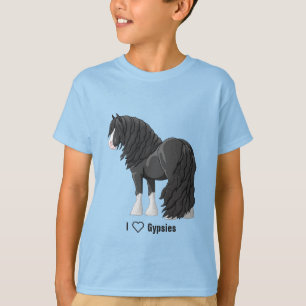 I Love Black Gypsy Vanner Draught Horses T-Shirt