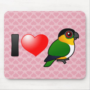 I Love Black-headed Parrots Mouse Mat