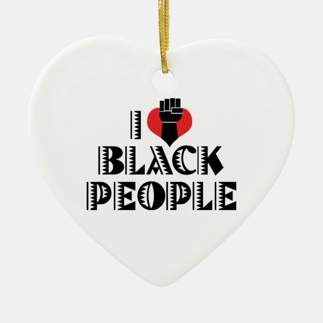 I Love Black People Ornament (Front)