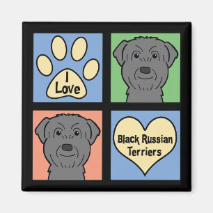 I Love Black Russian Terriers Magnet