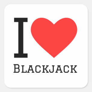 I love blackjack square sticker