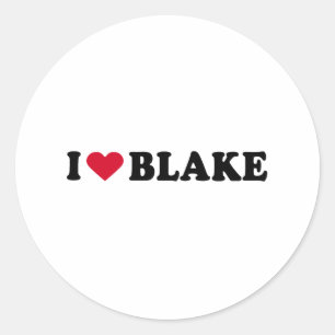 I LOVE BLAKE CLASSIC ROUND STICKER