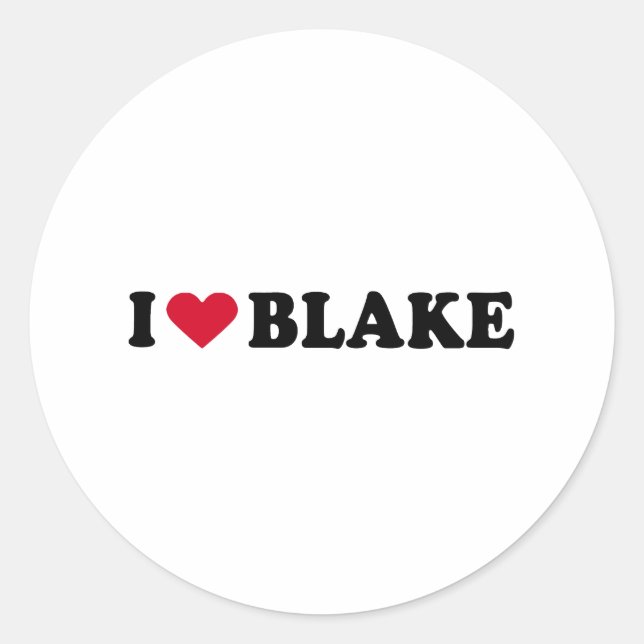 I LOVE BLAKE CLASSIC ROUND STICKER (Front)