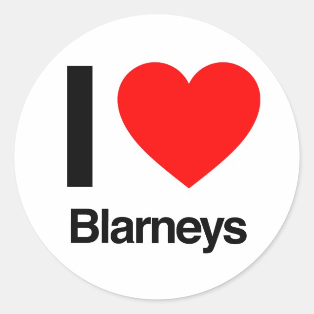 i love blarneys classic round sticker (Front)