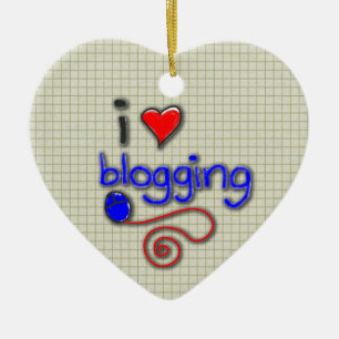 I Love Blogging Ceramic Tree Decoration
