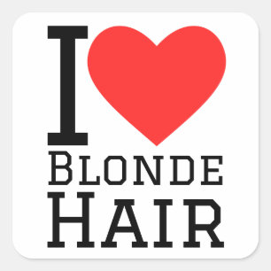 I love blonde hair  square sticker