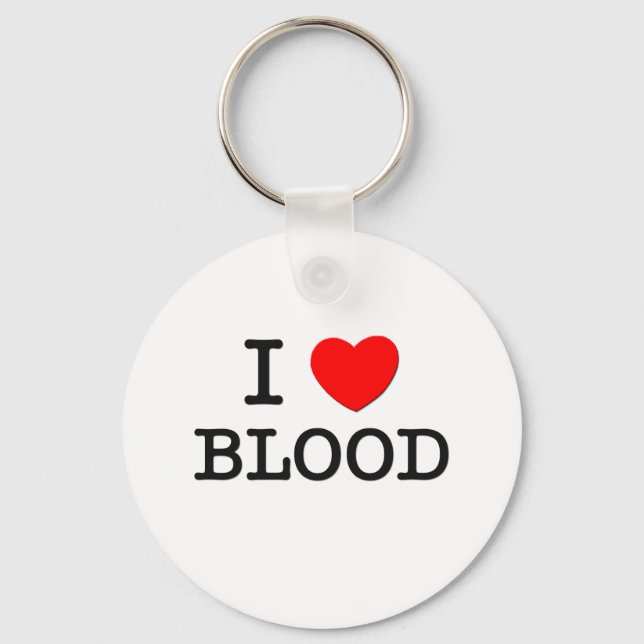 I Love Blood Key Ring (Front)